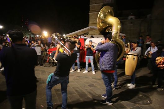 Music performance in the streets of Oaxaca.