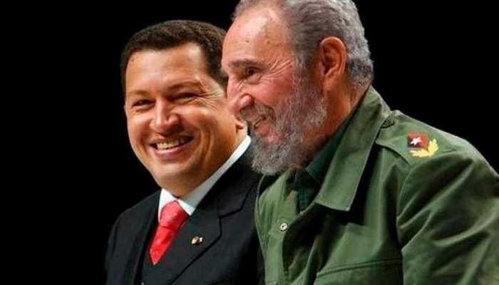 shugo chavez y Fidel Castro