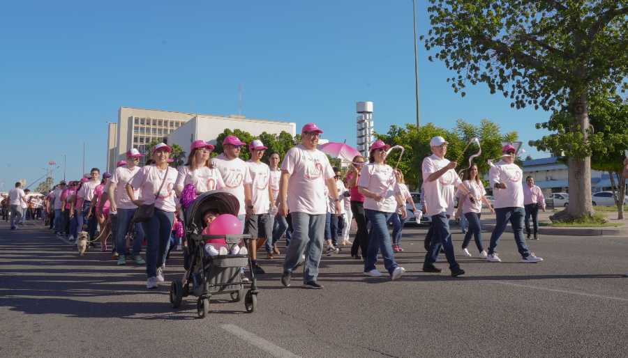 caminata para concientizar cancer de mama.