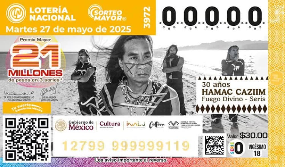 Billete loteria conmemorativo 30 AÑOS DE HAMAC CAZIIM-min