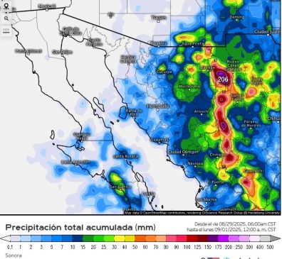 altas probabilidades de lluvias