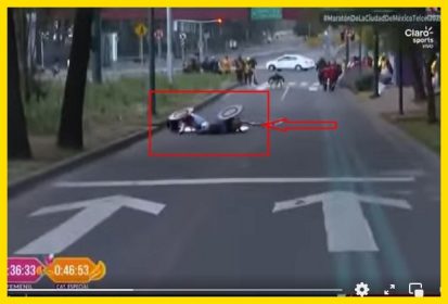 Bache causa accidente de dos paratletas en el maratón de la Ciudad de México