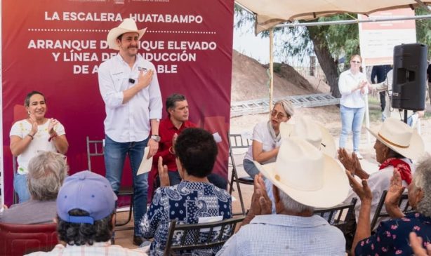 inicia obra de línea de conducción y tanque elevado en La Escalera, Huatabampo-min