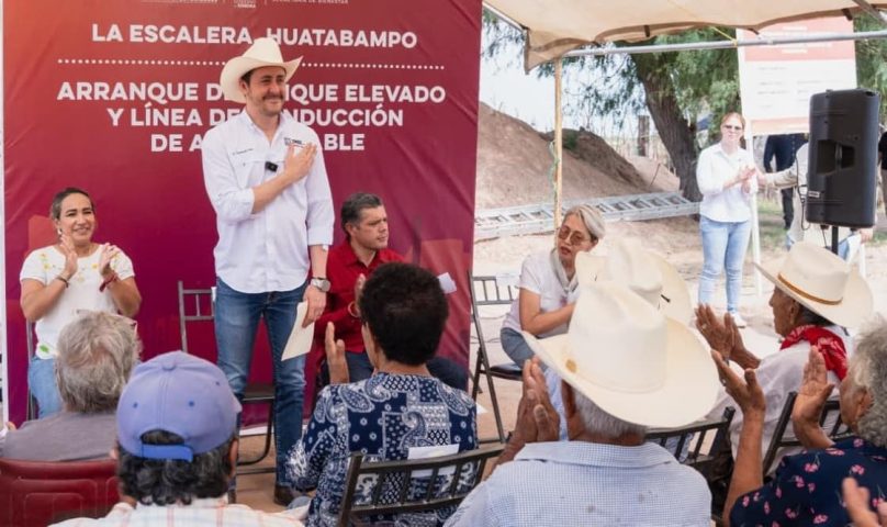 inicia obra de línea de conducción y tanque elevado en La Escalera, Huatabampo-min