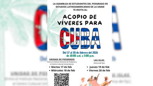 Estudiantes de posgrado de UNAM instalan centro de acopio para Cuba