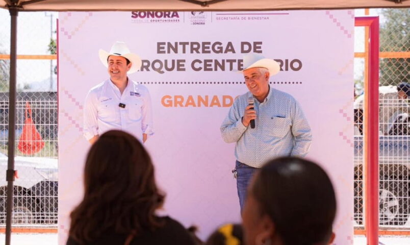 Gobierno de sonora entrega parque público en Granados.. (1)