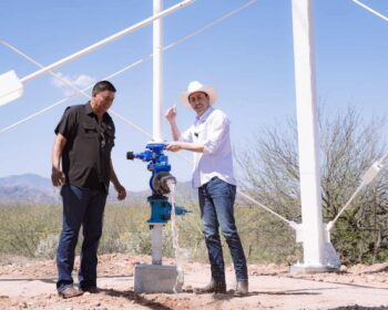 Entrega Secretaría de Bienestar tanque elevado de agua potable en Huásabas