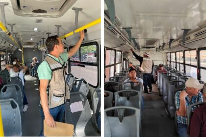 Gobierno de Sonora supervisa encendido de aire acondicionado en el transporte urbano de distintos municipios