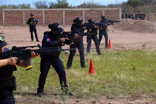 policias de cajeme practica tiro