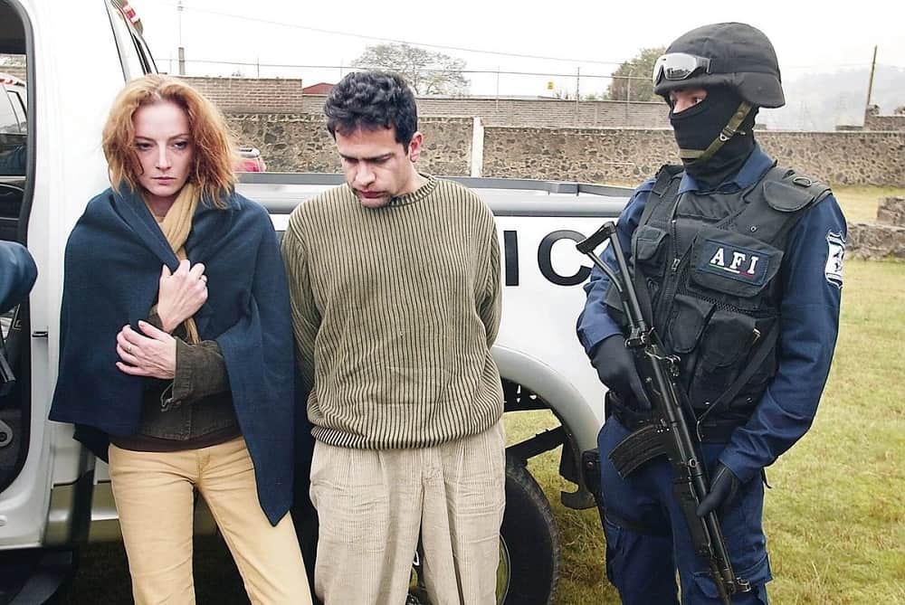 Florence Cassez e Israel Vallarta durante su captura
