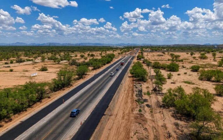 A 55% el avance de la modernización de la Carretera Hermosillo-Bahía de Kino. (1)