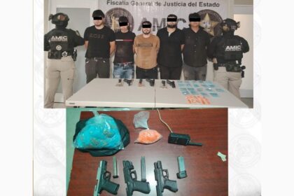 AMIC captura a cinco personas por posesión de armas de fuego y droga en Hermosillo
