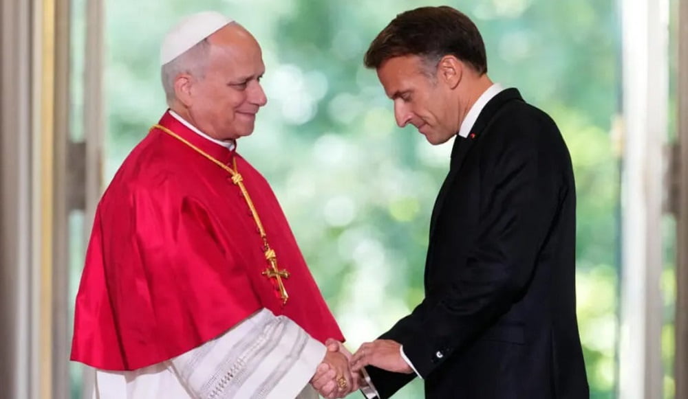 Emmanuel Macron y el papa León XIV