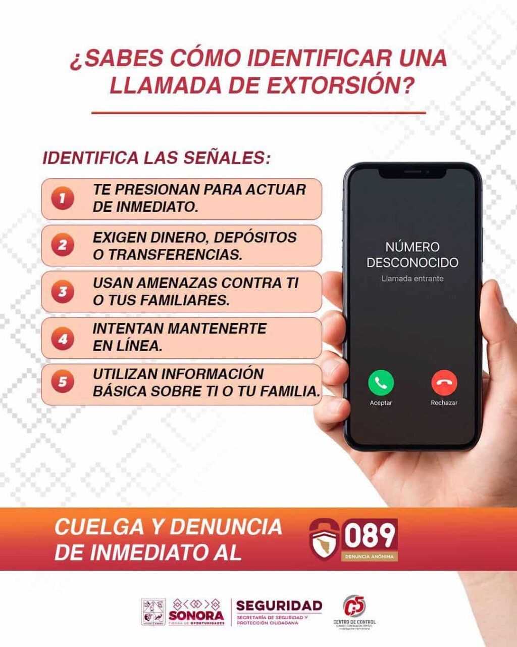 control de extorsión